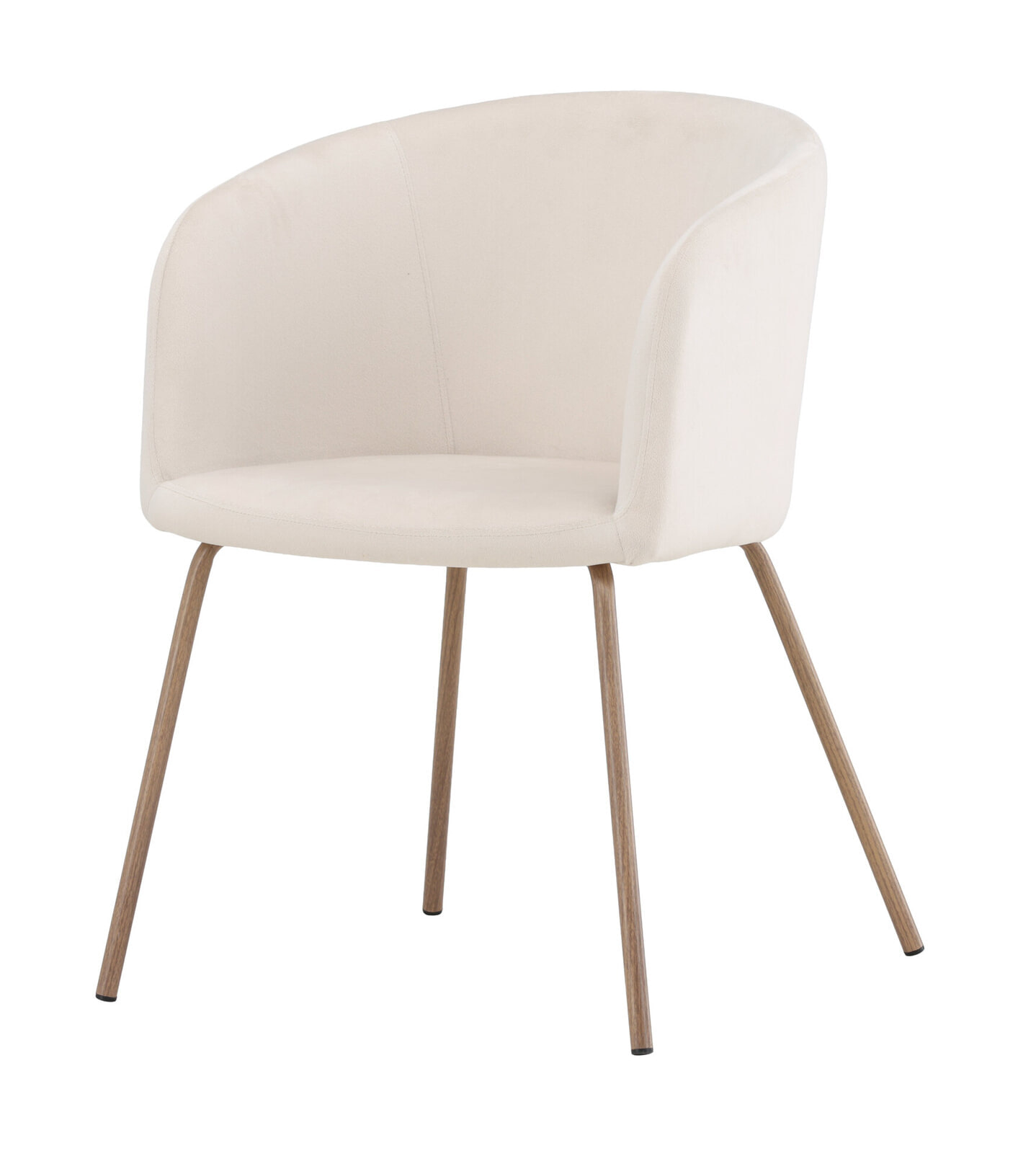 Nohr Eetkamerstoel 'Karna' Velvet, kleur Crème/Walnoot
