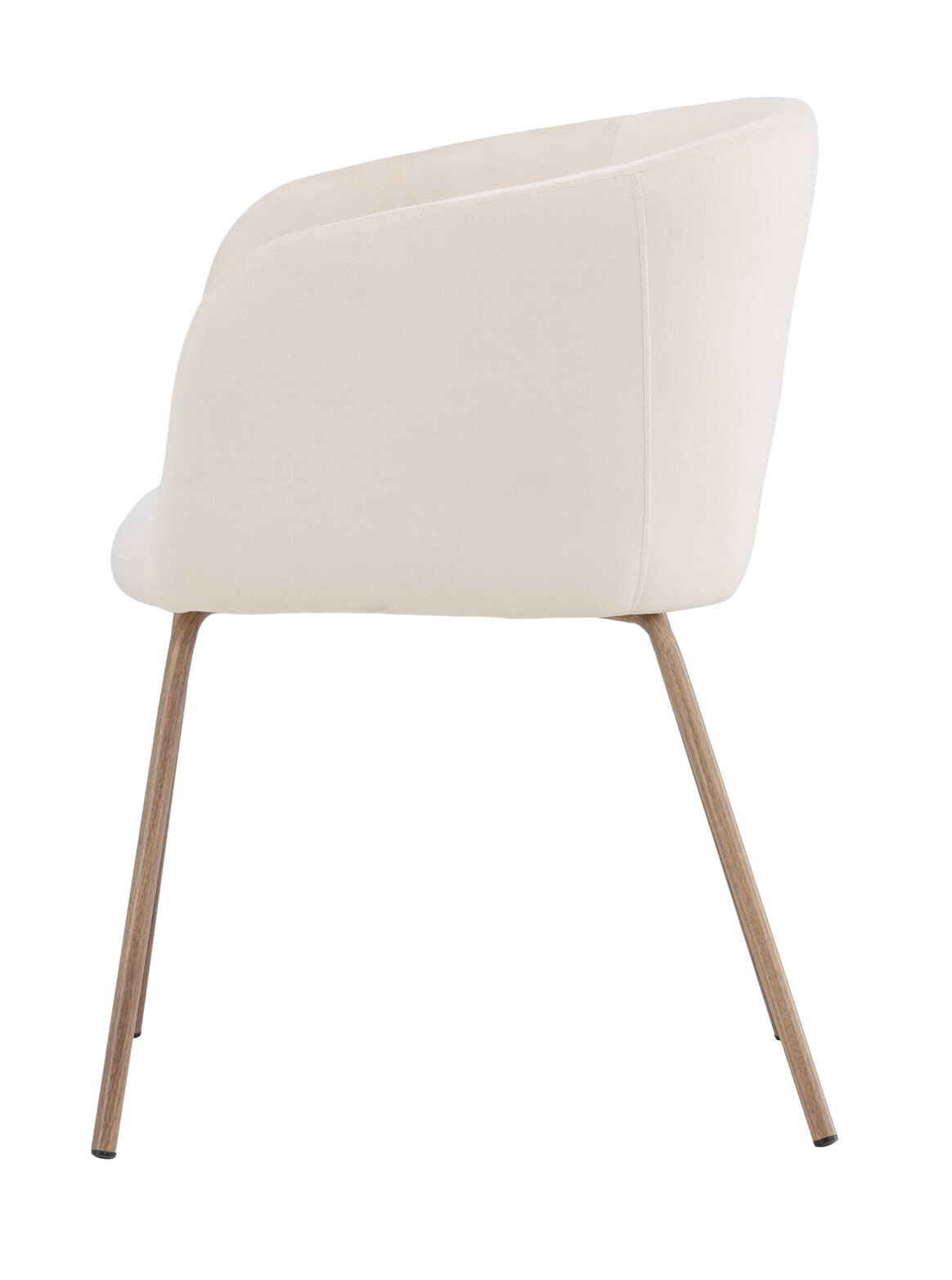 Nohr Eetkamerstoel 'Karna' Velvet, kleur Crème/Walnoot
