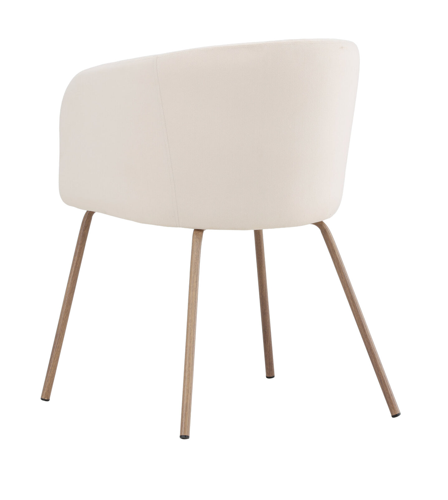Nohr Eetkamerstoel 'Karna' Velvet, kleur Crème/Walnoot