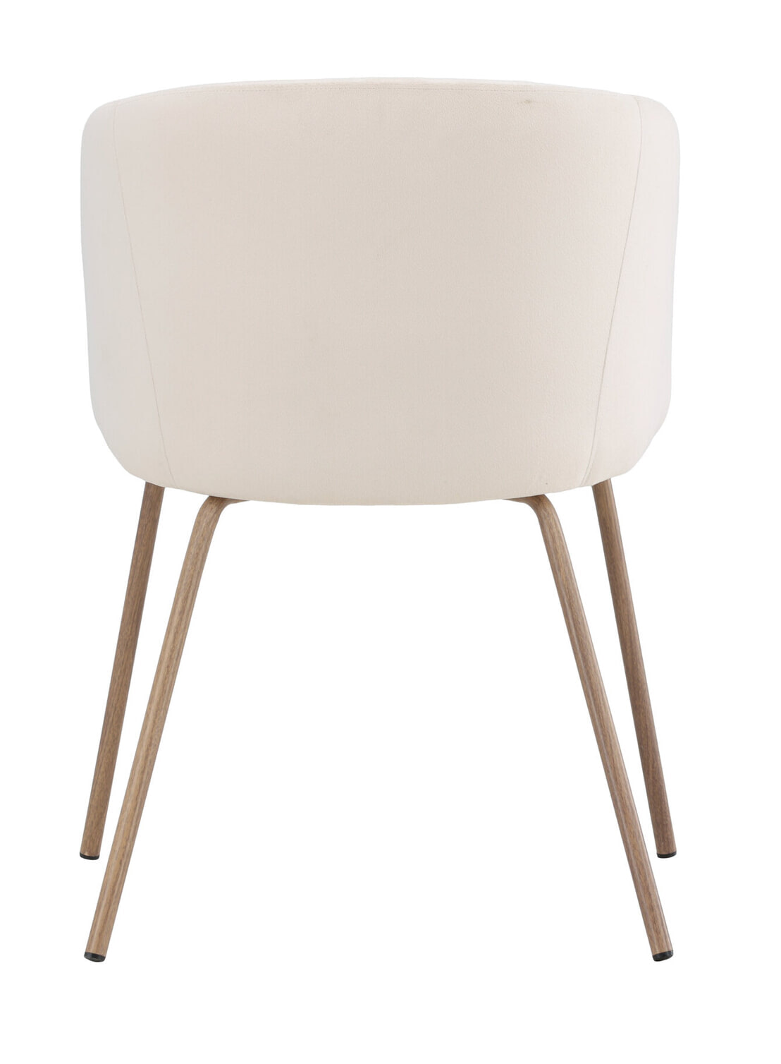 Nohr Eetkamerstoel 'Karna' Velvet, kleur Crème/Walnoot