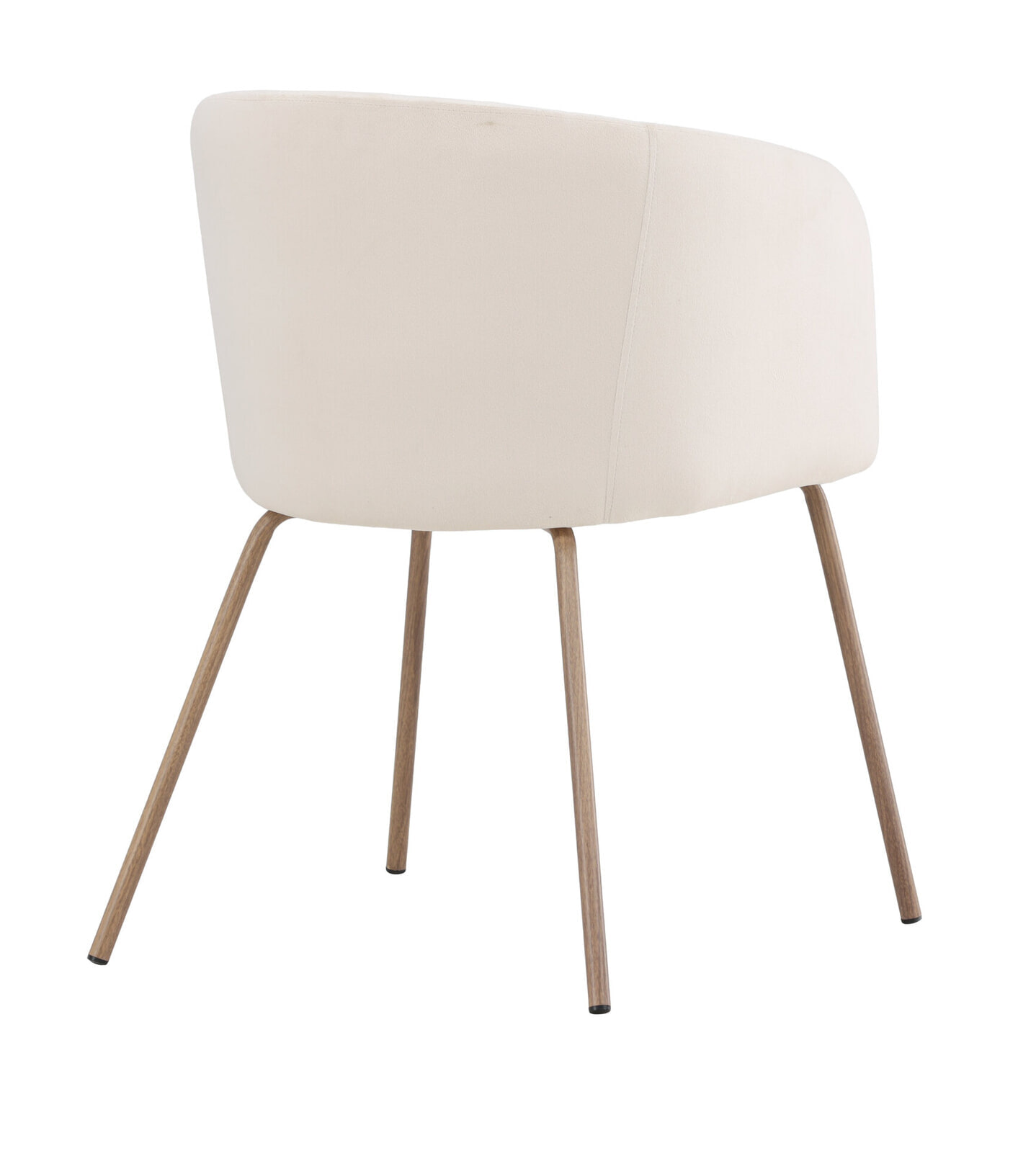 Nohr Eetkamerstoel 'Karna' Velvet, kleur Crème/Walnoot
