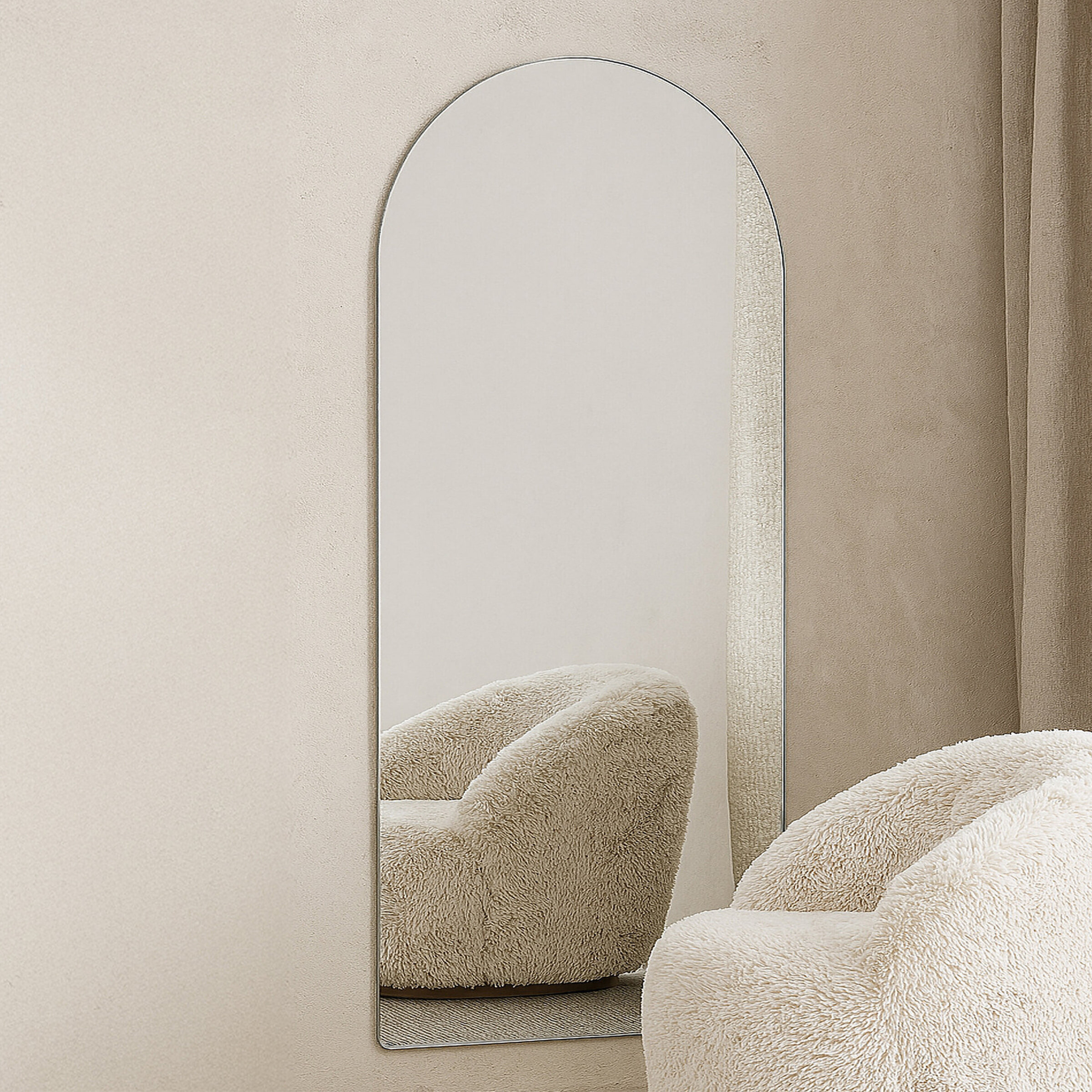 Nohr Gebogen Spiegel 'Cheryll' 193 x 100cm, kleur Zilver