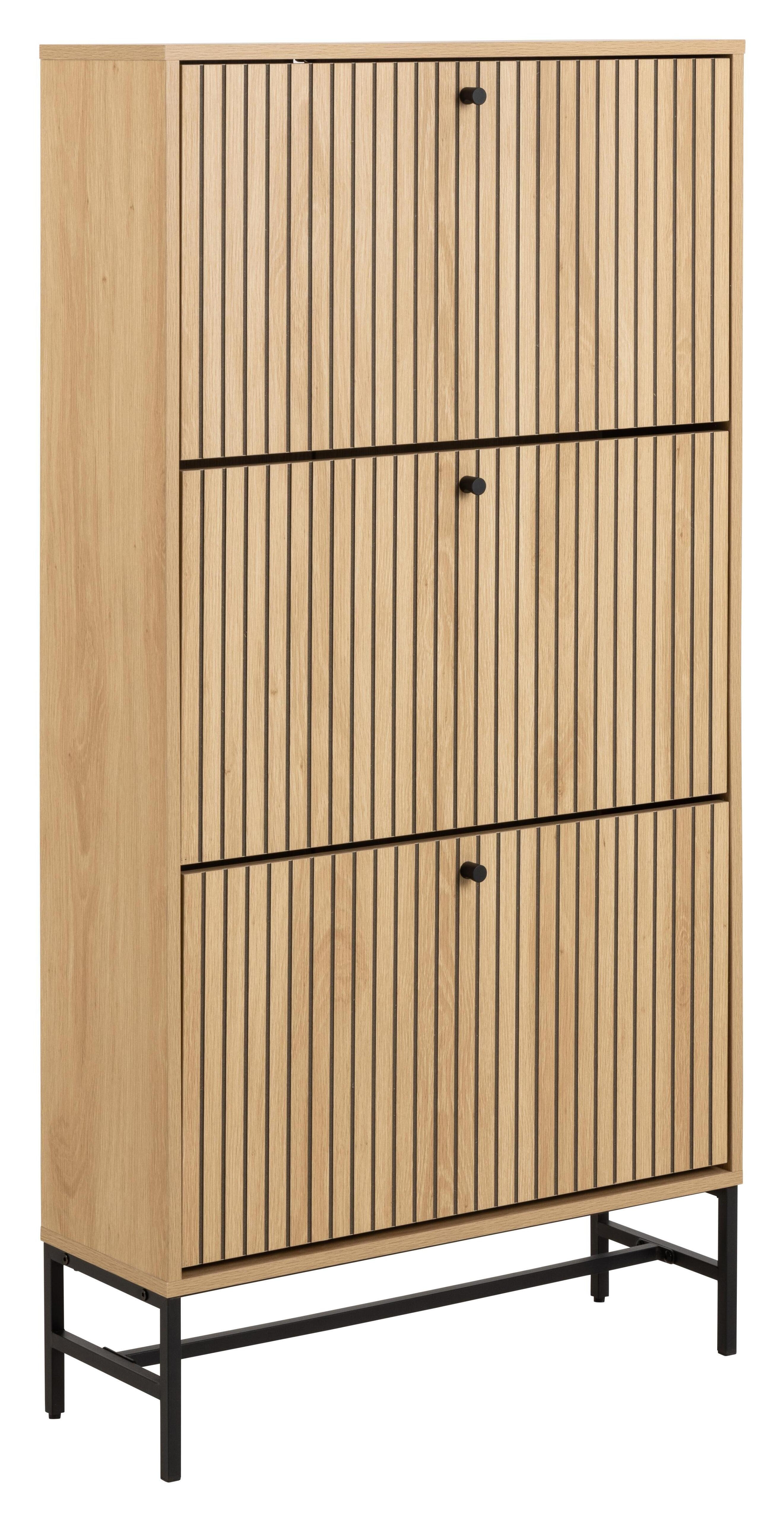 Bendt Schoenenkast Davon Eikenlook, 140 x 72cm - Naturel