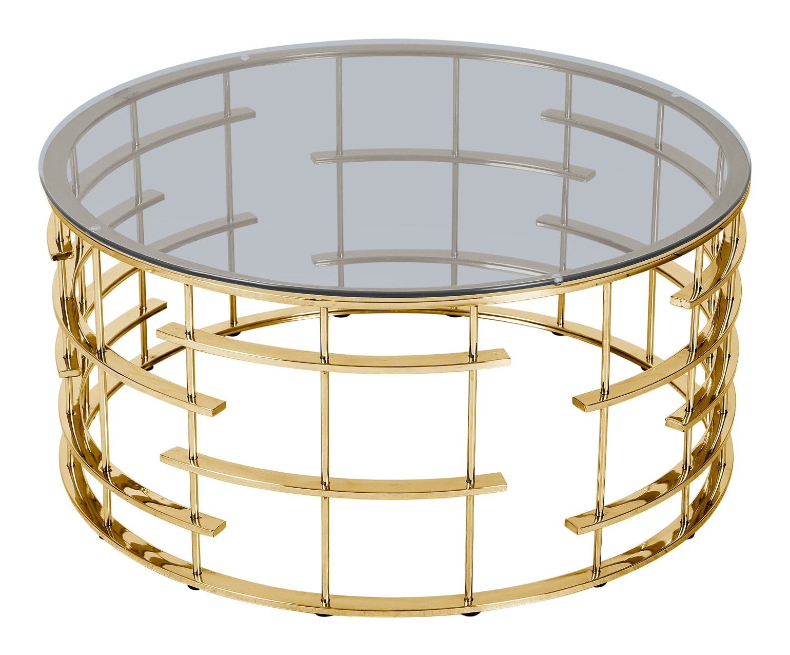 Artistiq Salontafel 'Marico' 90cm, kleur goud / donker glas
