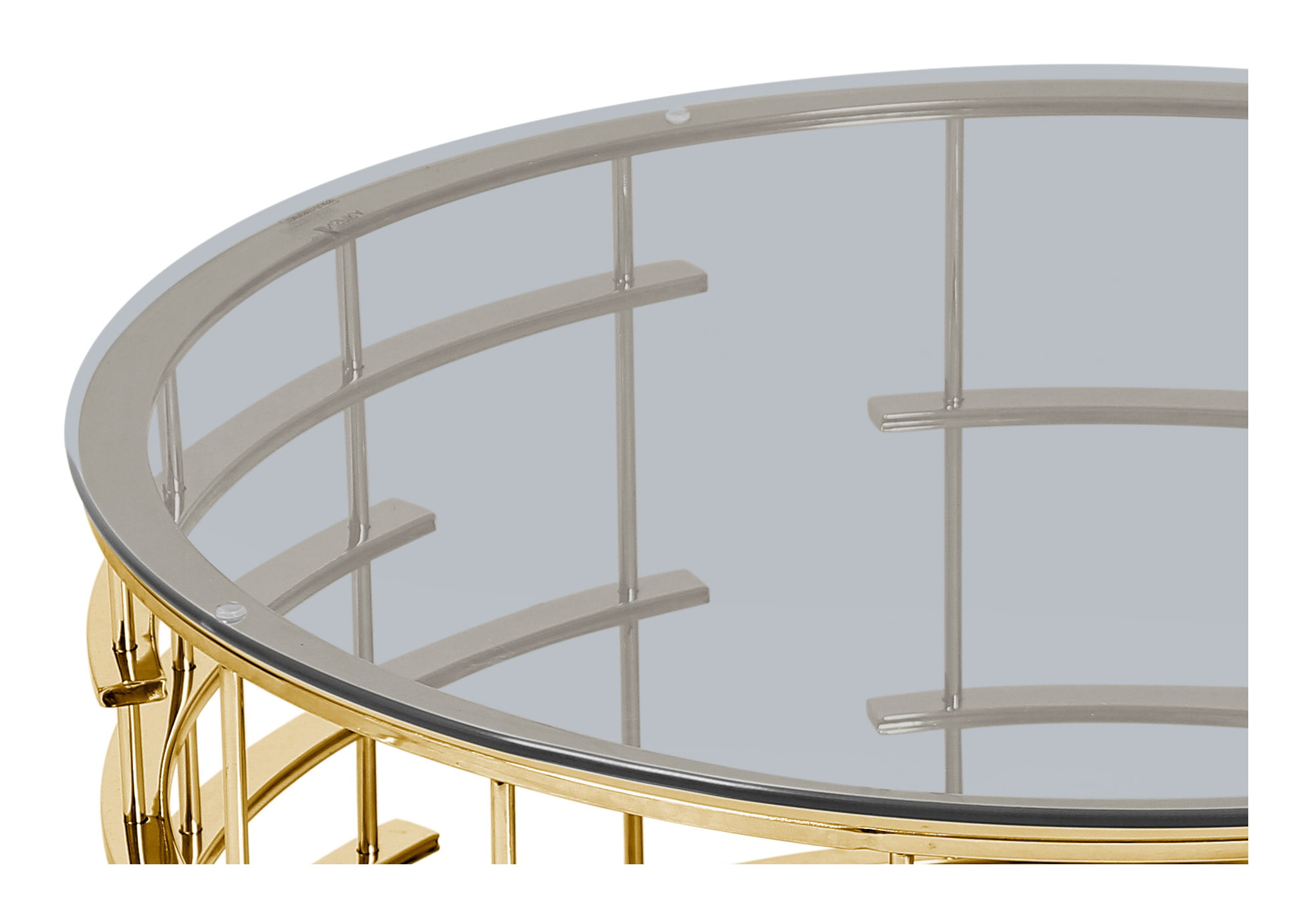 Artistiq Salontafel 'Marico' 90cm, kleur goud / donker glas