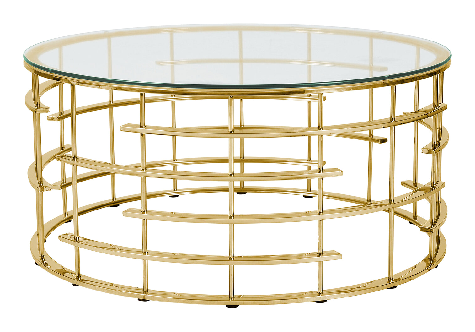 Artistiq Salontafel Marico 90cm - goud / helder glas