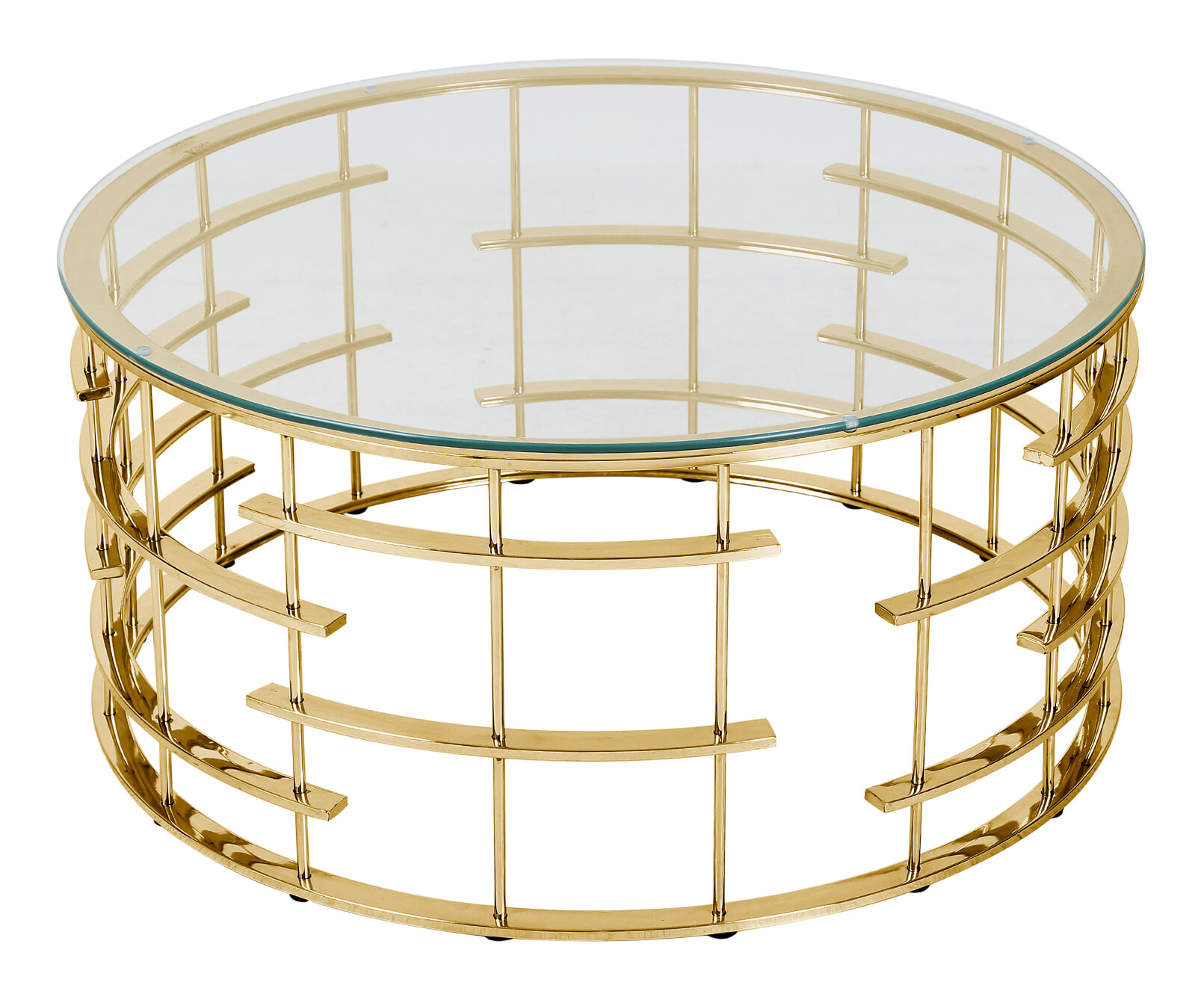 Artistiq Salontafel 'Marico' 90cm, kleur goud / helder glas