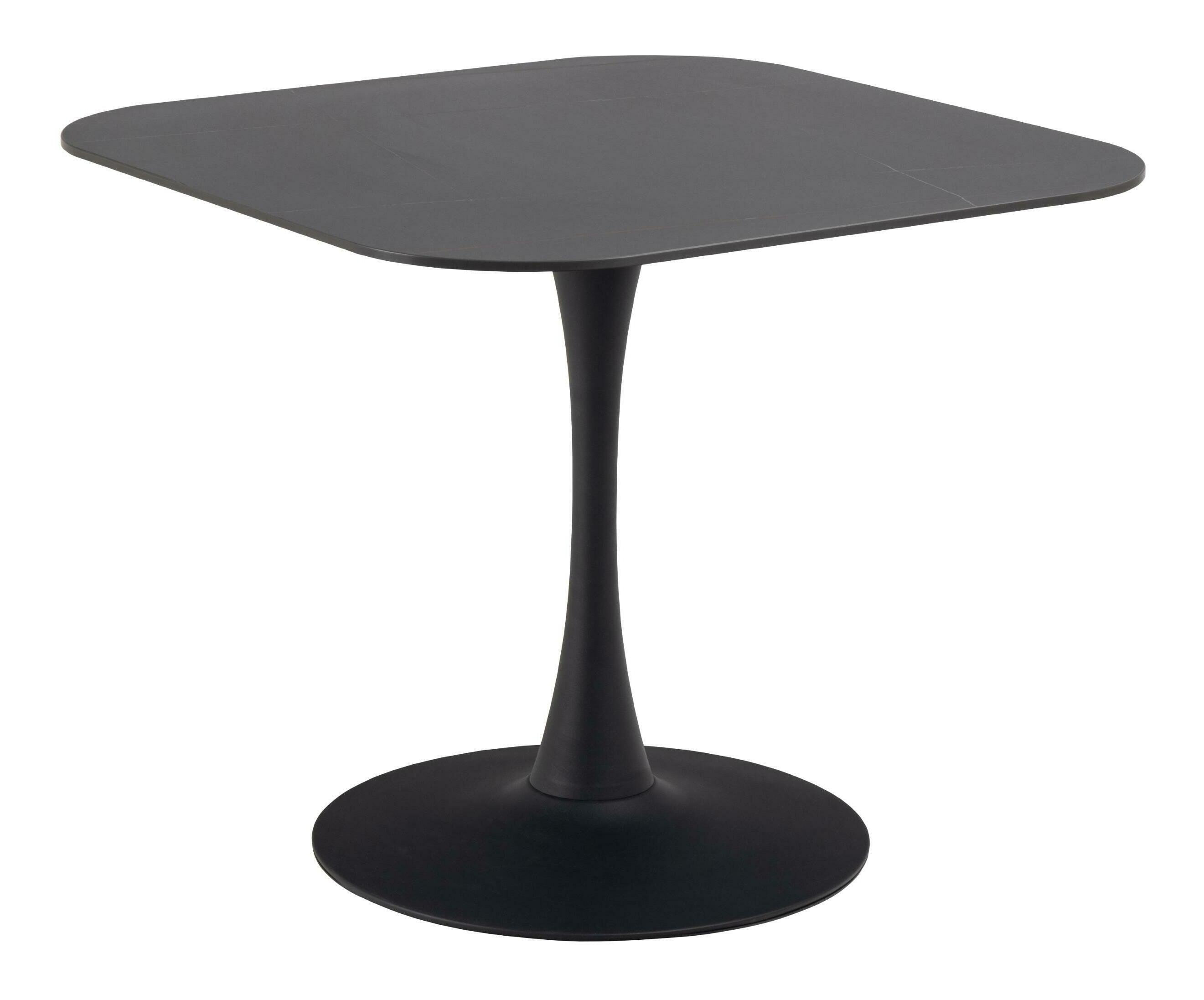 Bendt Vierkante Eettafel Tempest Keramiek, 90 x90cm - Zwart