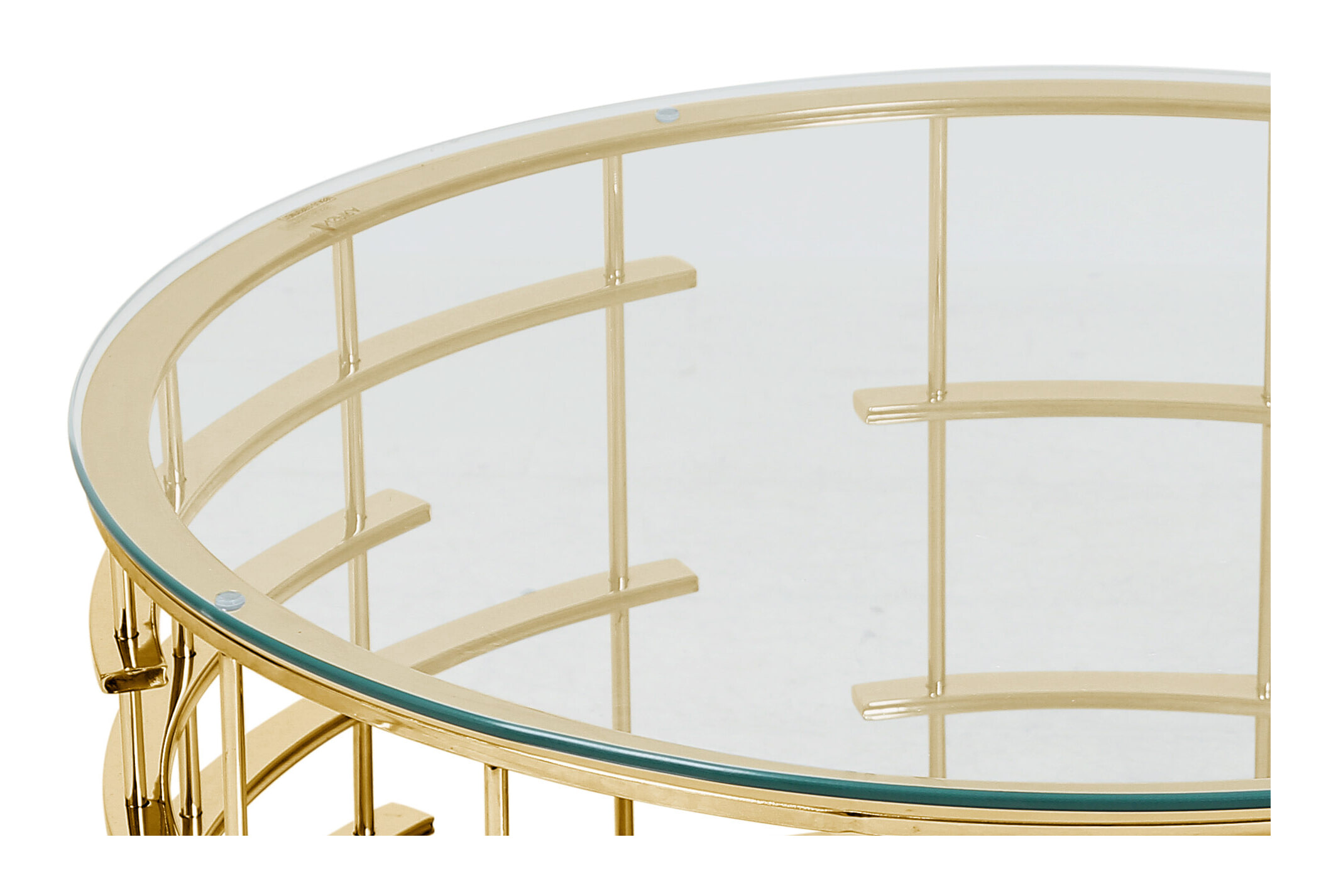Artistiq Salontafel 'Marico' 90cm, kleur goud / helder glas
