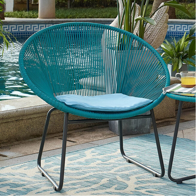 geloof Golven optillen Artistiq Tuinset Pablo 2 stoelen + tafel, kleur Turquoise - Artistiq Living  - S-10020006 • Sohome