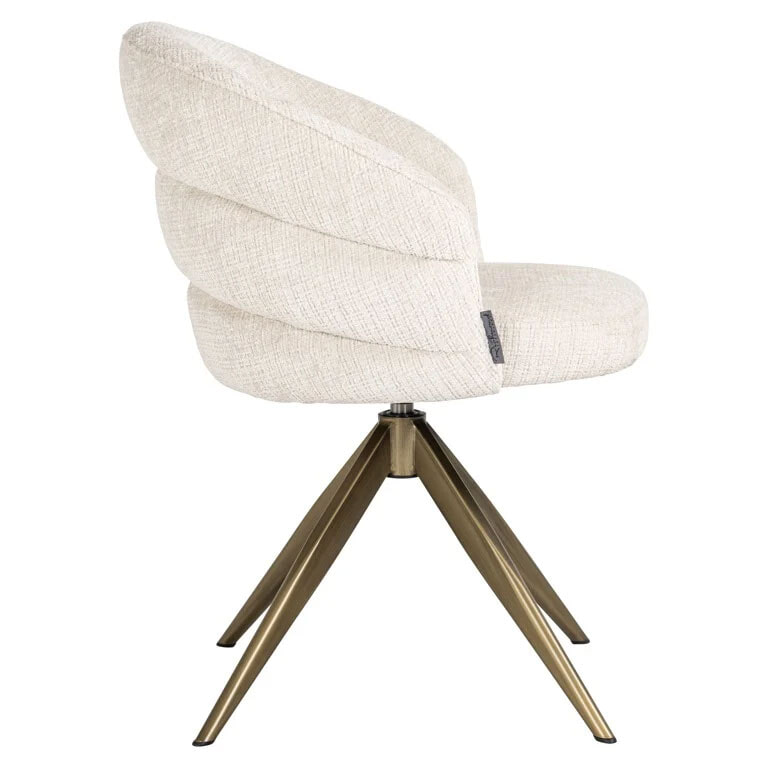 Richmond Draaibare Eetkamerstoel 'Zendaya' Chenille, kleur Beige