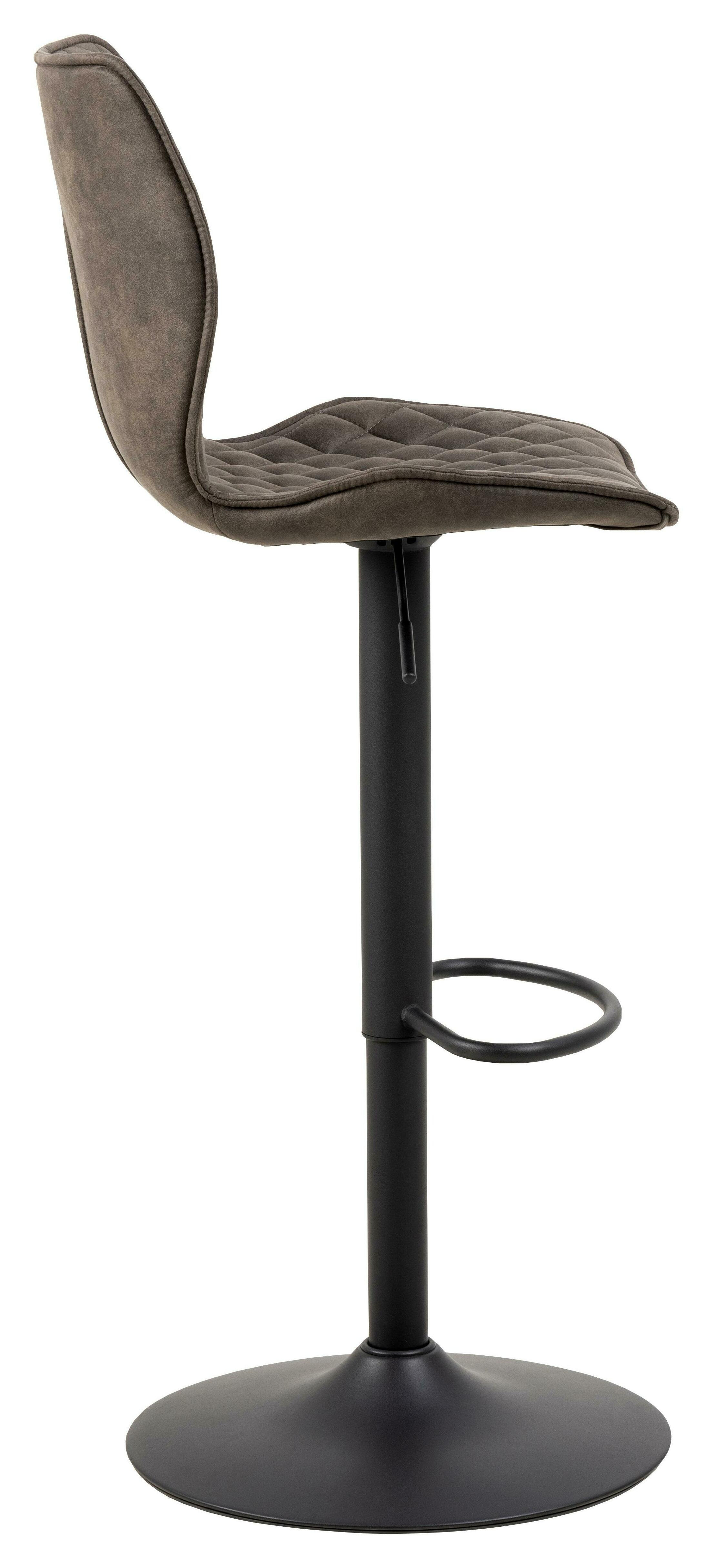 Bendt Barkruk 'Algot' PU, kleur Antraciet (zithoogte 60-80cm)