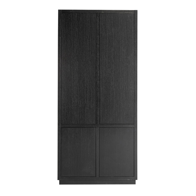 Richmond Opbergkast 'Oakura' Eikenhout, 220 x 100cm, kleur zwart