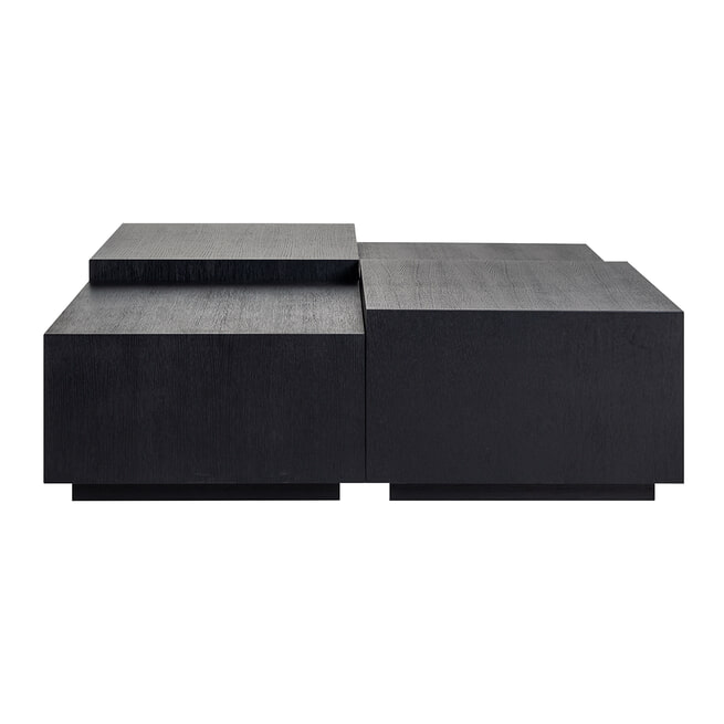 Richmond Vierkante Salontafel 'Oakura' / 'Tetrad' Eiken Set van 4 stuks, kleur zwart