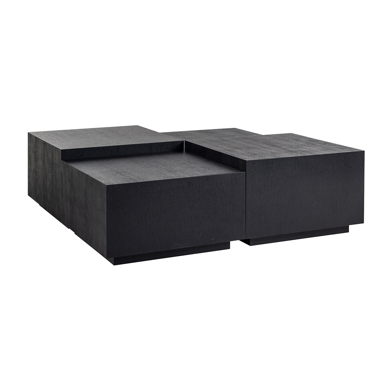Richmond Vierkante Salontafel 'Oakura' - 'Tetrad' Eiken Set van 4 stuks, kleur zwart