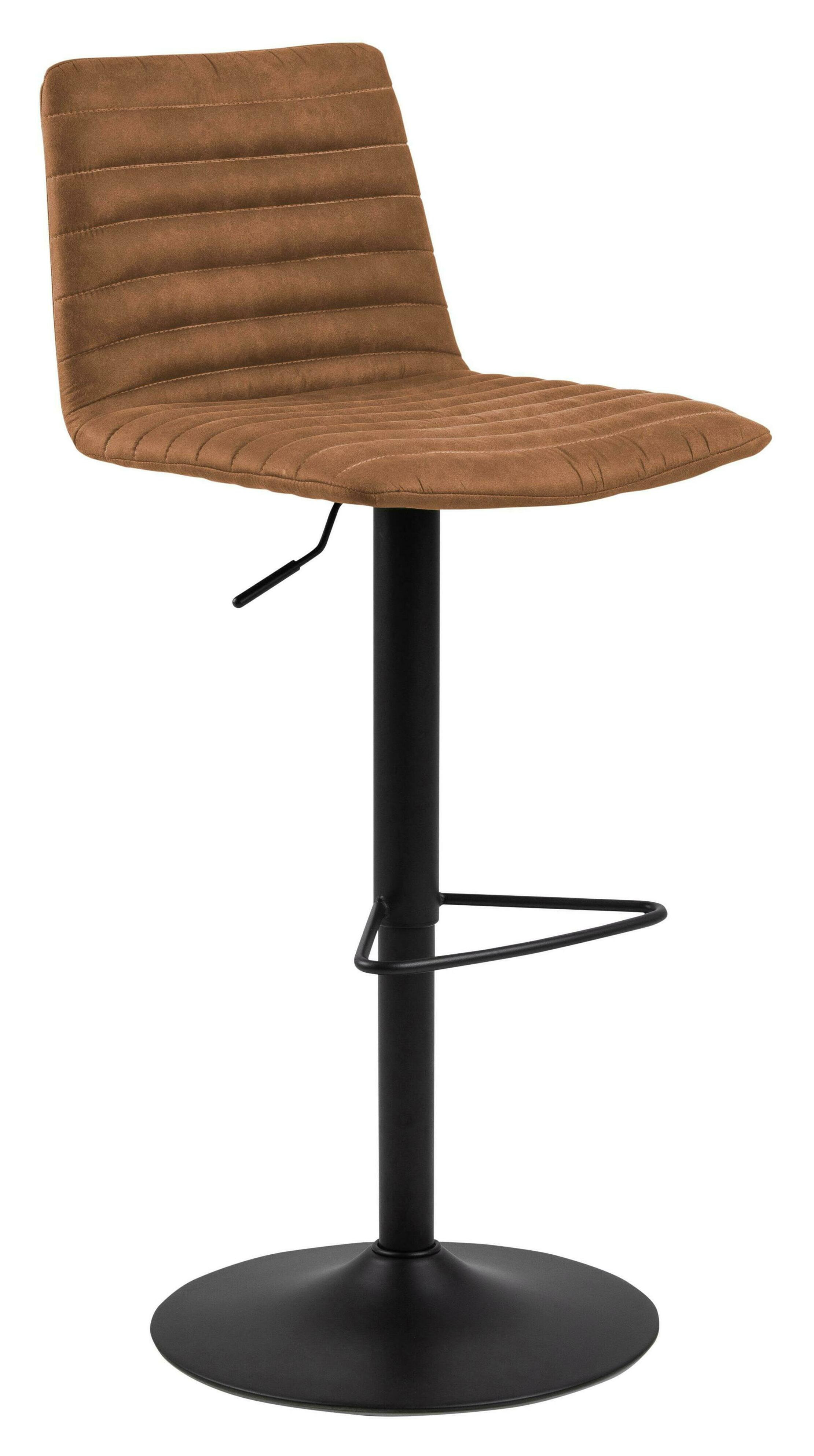 Bendt Draaibare Barkruk 'Yordy' PU, kleur Cognac (zithoogte 60.5-82cm)