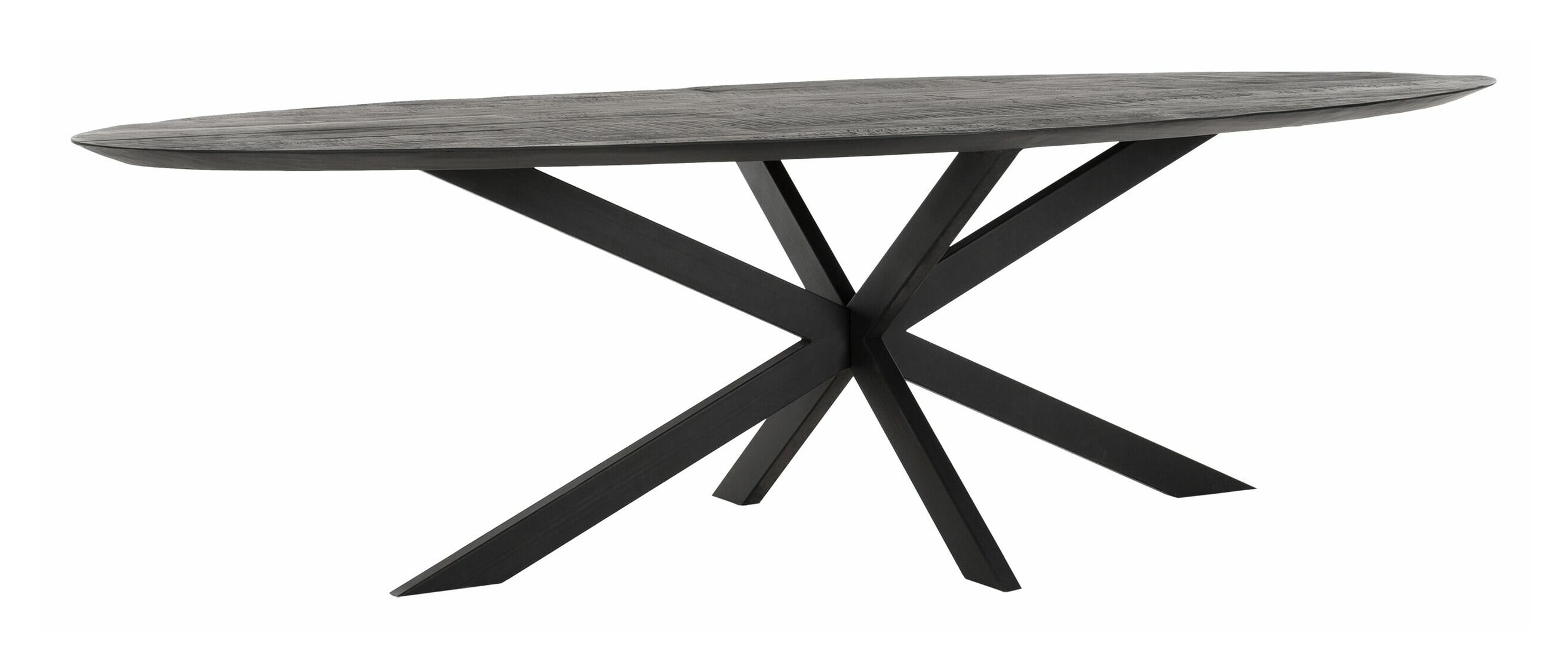 DTP Home Ovale Eettafel 'Shape' Teakhout, 280 x 120cm, kleur Zwart