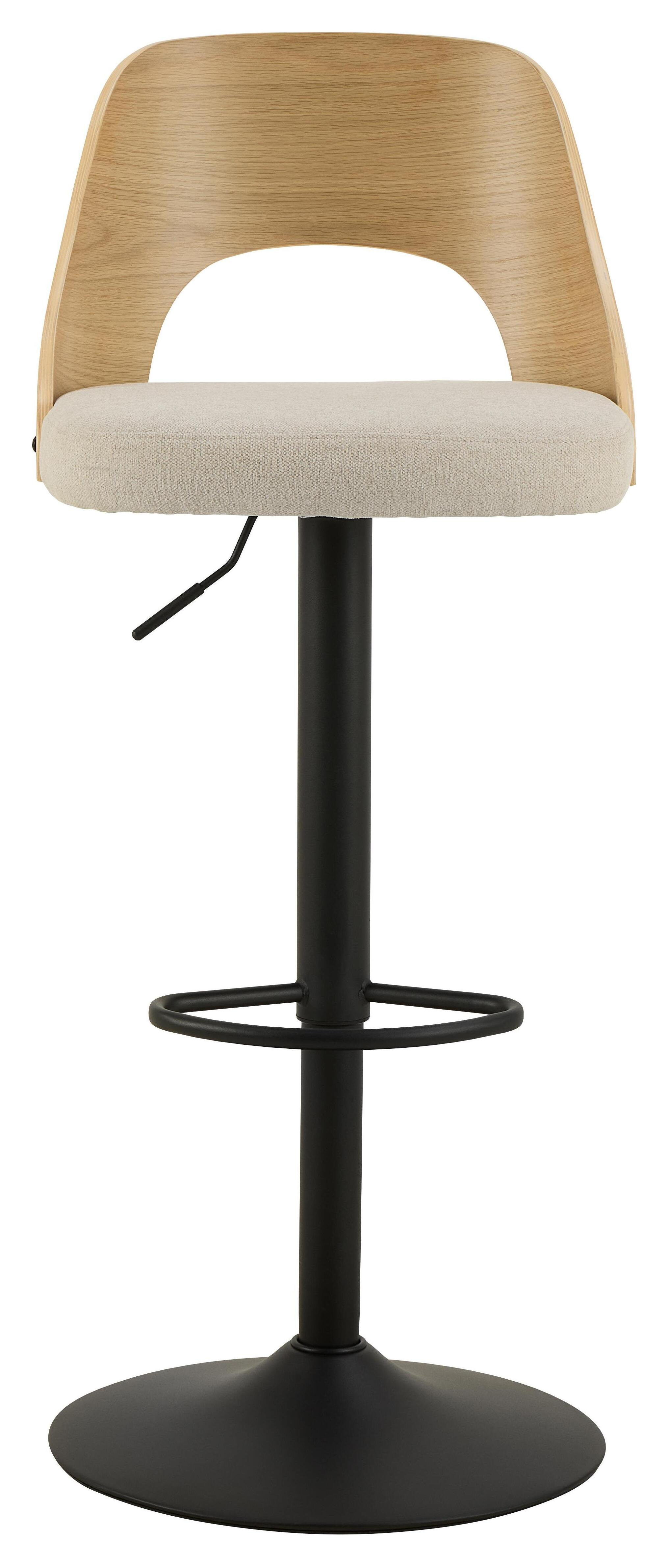 Bendt Draaibare Barkruk 'Vila' kleur Beige/Naturel (zithoogte 62-84cm)