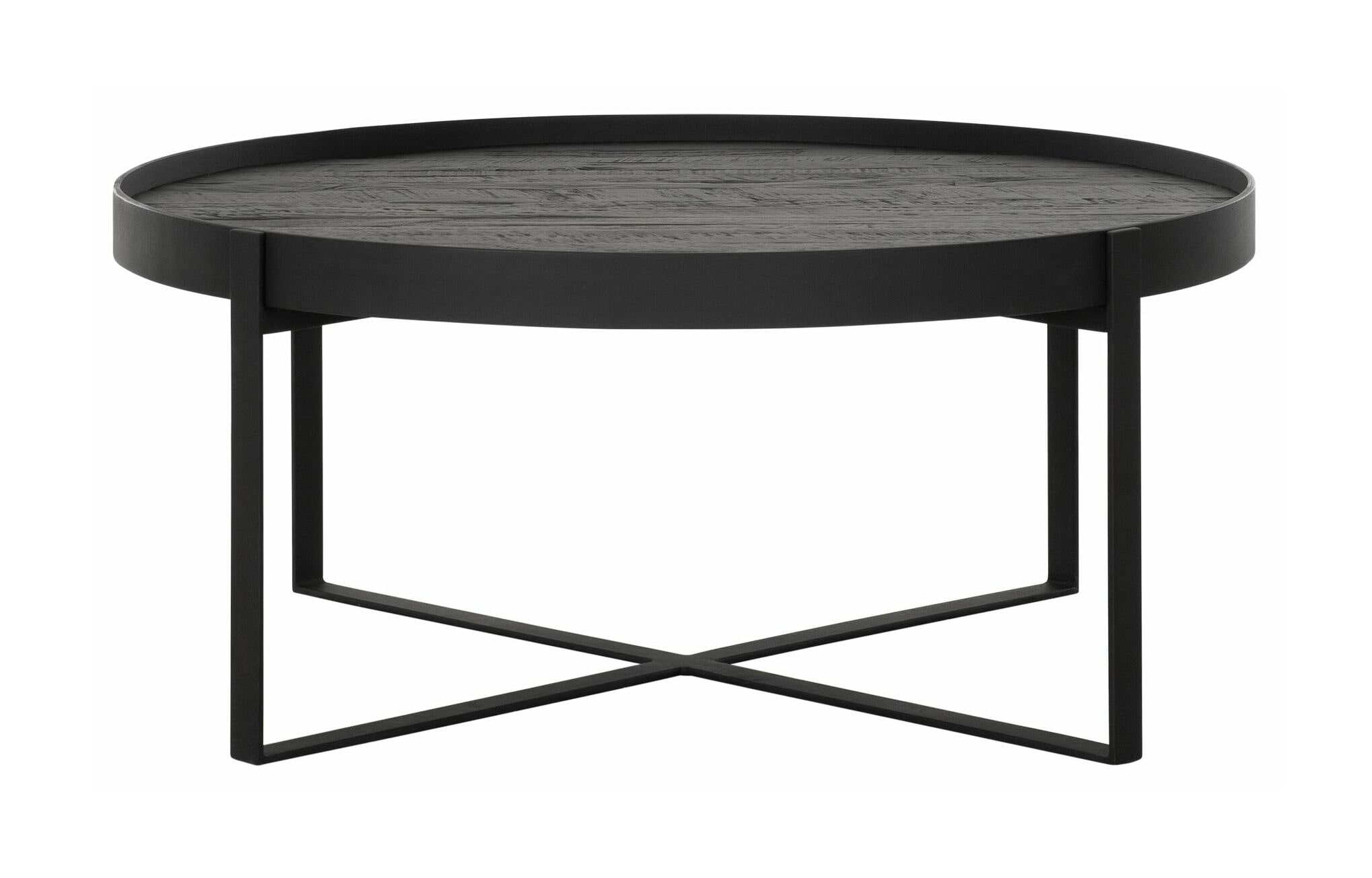 DTP Home Salontafel 'Pluto' Teakhout, 80cm, kleur Zwart