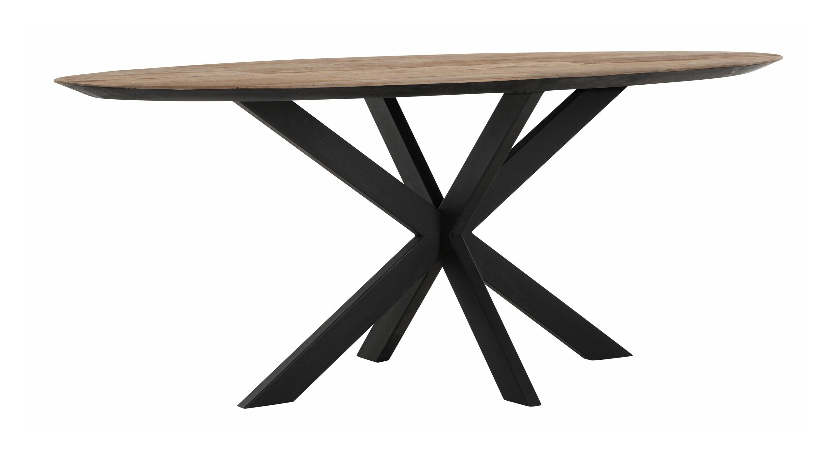 DTP Home Ovale Eettafel 'Shape' Teakhout, 200 x 100cm, kleur Naturel