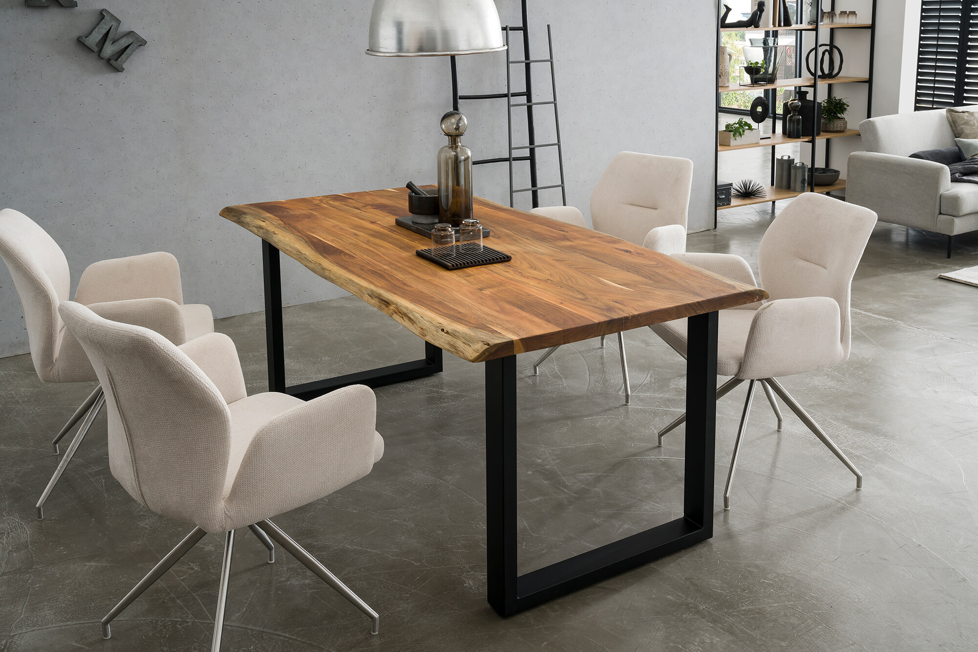 Artistiq Living Eettafel 'Karri' Met U-poot, Acaciahout, 220 x 110cm