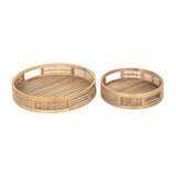 MUST Living Dienblad 'Algarve' Bamboe, Set van 2 stuks, kleur Naturel