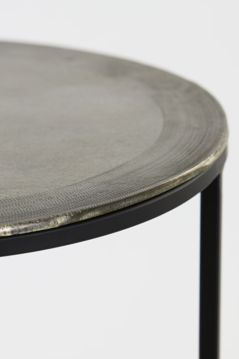Light & Living Bijzettafel 'Talca' Set van 2 stuks, 40/49cm, kleur Antiek Lood