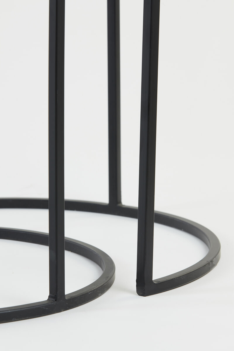 Light & Living Bijzettafel 'Talca' Set van 2 stuks, 40/49cm, kleur Antiek Lood