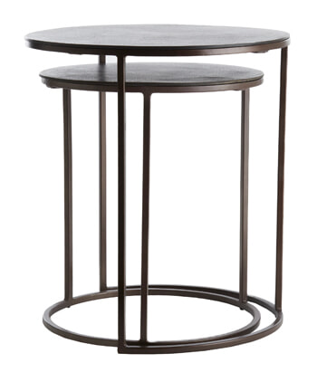 Light & Living Bijzettafel 'Talca' Set van 2 stuks, kleur Donkerbruin