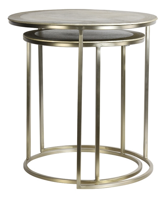 Light & Living Bijzettafel 'Talca' Set van 2 stuks, 40/50cm, kleur Lichtgoud