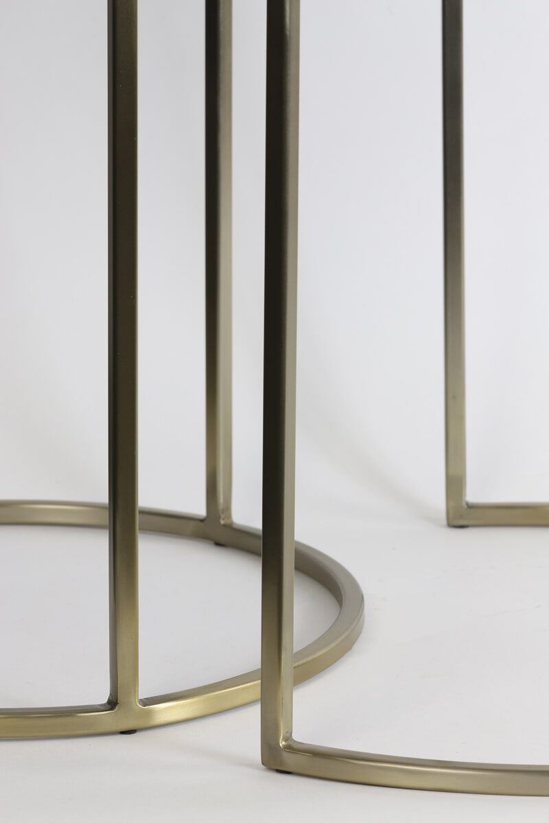 Light & Living Bijzettafel 'Talca' Set van 2 stuks, 40/50cm, kleur Lichtgoud