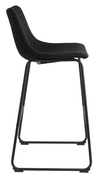 Light & Living Barkruk 'Jeddo' Bouclé, kleur Zwart (zithoogte 72cm)