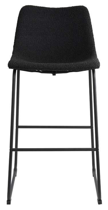 Light & Living Barkruk 'Jeddo' Bouclé, kleur Zwart (zithoogte 72cm)