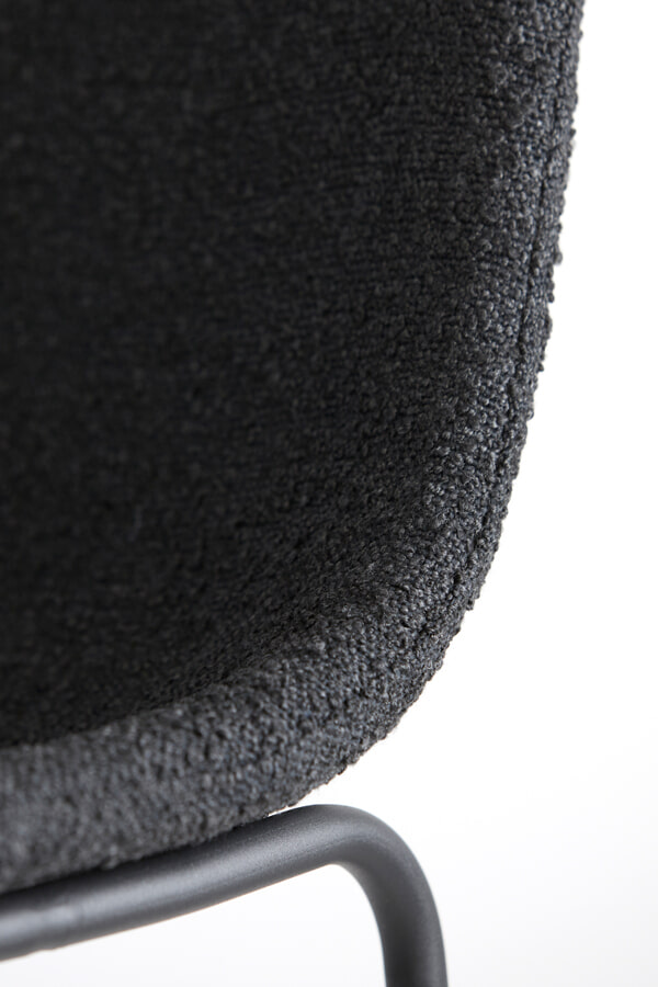 Light & Living Barkruk 'Jeddo' Bouclé, kleur Zwart (zithoogte 72cm)