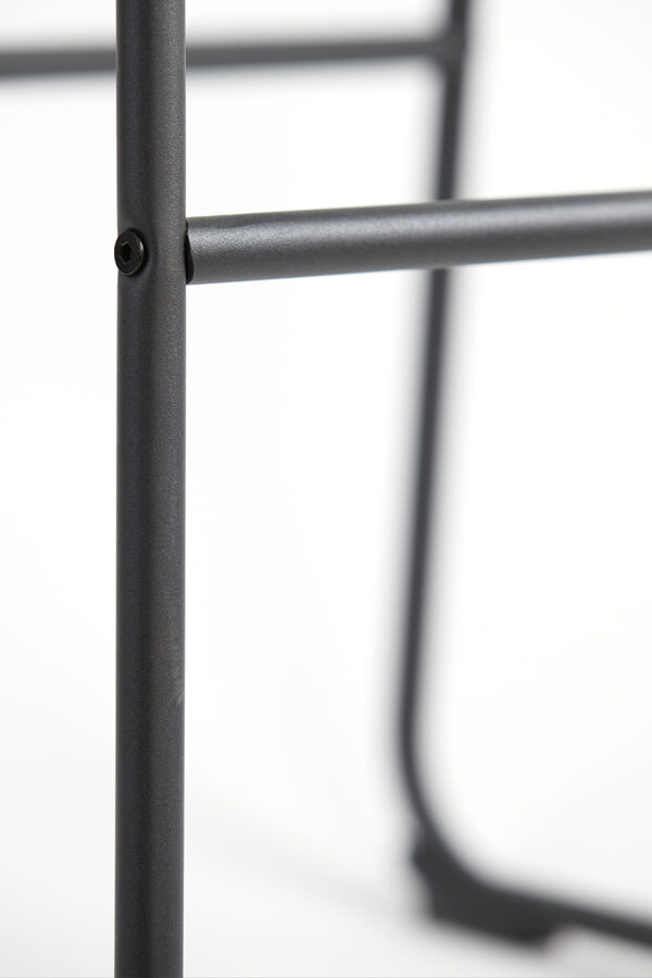 Light & Living Barkruk 'Jeddo' Bouclé, kleur Zwart (zithoogte 72cm)