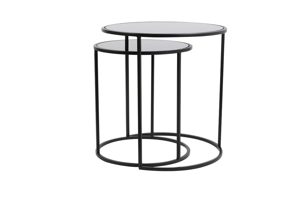 Light & Living Bijzettafel 'Duarte' Set van 2 stuks, kleur Mat Zwart