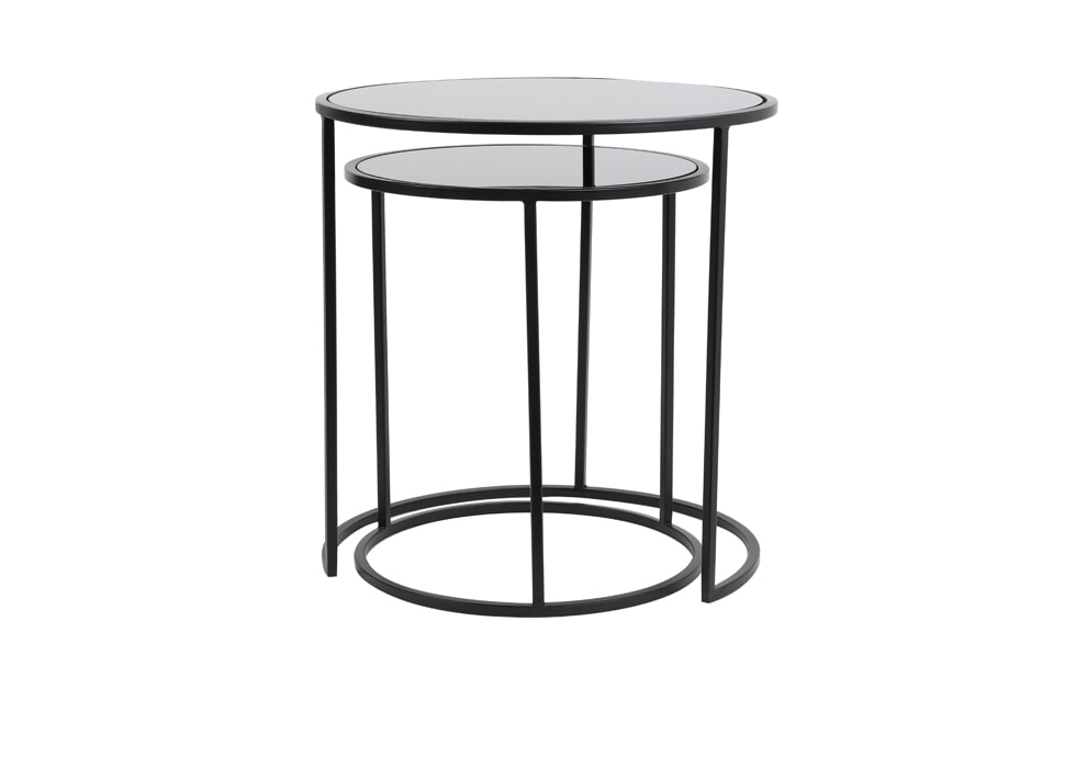 Light & Living Bijzettafel 'Duarte' Set van 2 stuks, kleur Mat Zwart