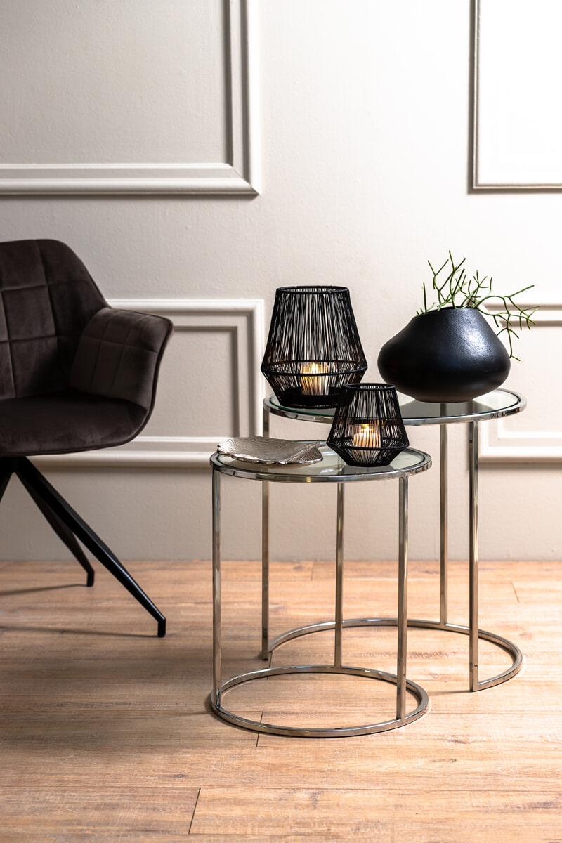 Light & Living Bijzettafel 'Duarte' Set van 2 stuks, kleur Zilver