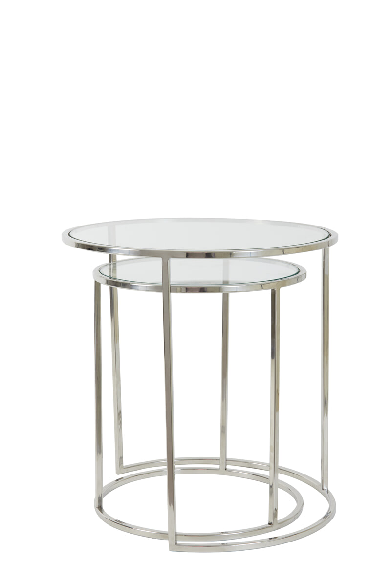 Light & Living Bijzettafel 'Duarte' Set van 2 stuks, kleur Zilver
