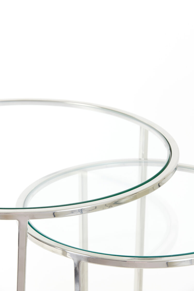 Light & Living Bijzettafel 'Duarte' Set van 2 stuks, kleur Zilver