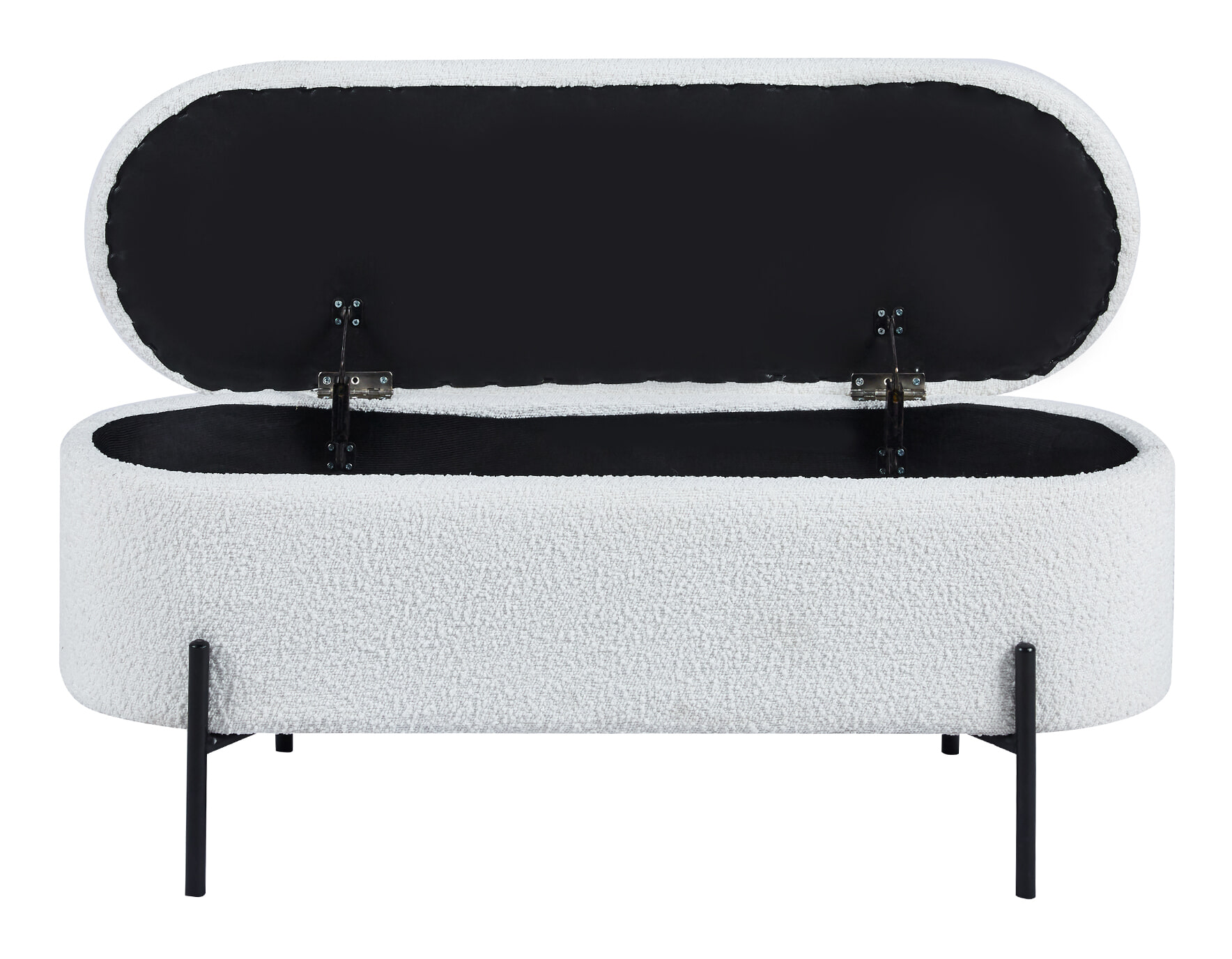 Artistiq bankje 'Clent' 110cm, Bouclé, kleur wit