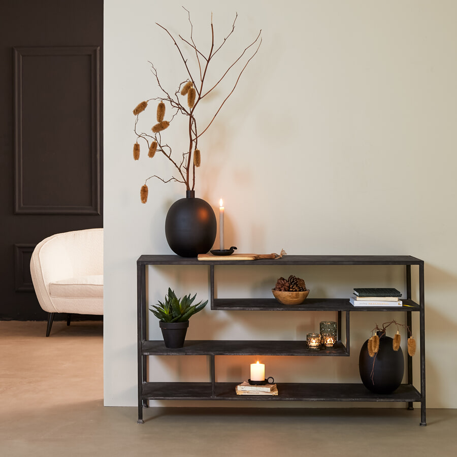 Light & Living Sidetable 'Ylaya' 140cm, kleur Antiek Zwart