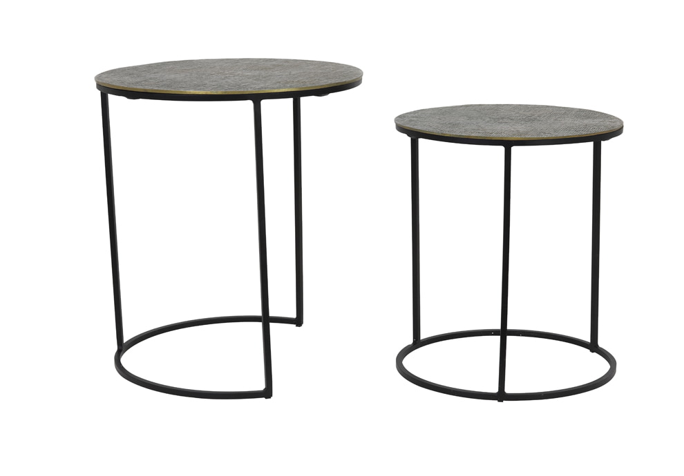 Light & Living Bijzettafel 'Rengo' Set van 2 stuks, kleur Antiek Brons
