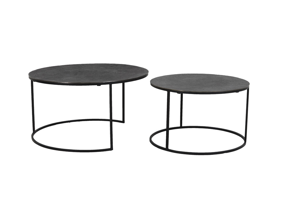 Light & Living Salontafel 'Rengo' Set van 2 stuks, kleur Zwart Nikkel