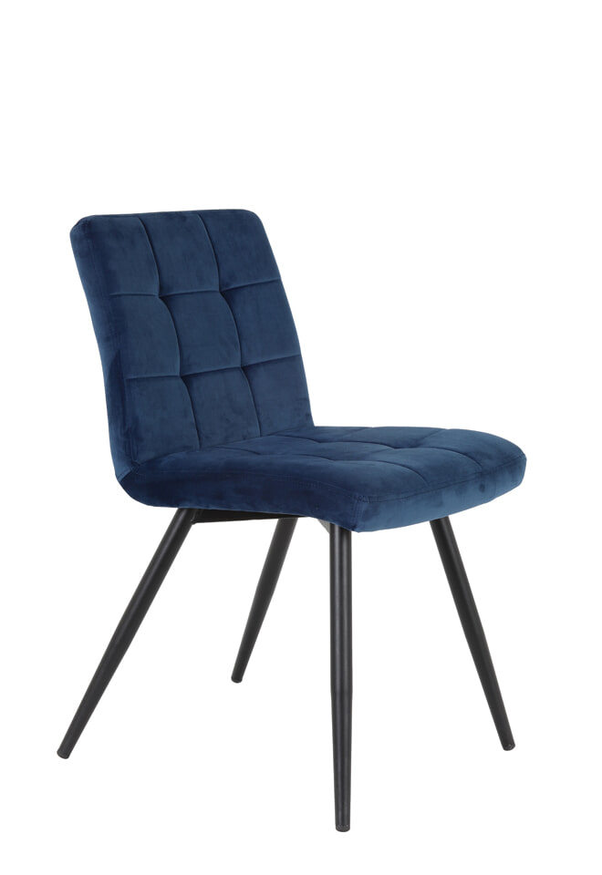 Light & Living Eetkamerstoel 'Olive', velvet blauw Light & Living Eetkamerstoel 'Olive', velvet blauw