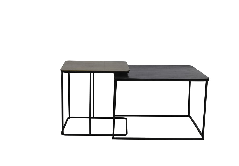 Light & Living Bijzettafel 'Lebu' Set van 2 stuks, kleur Antiek Koper