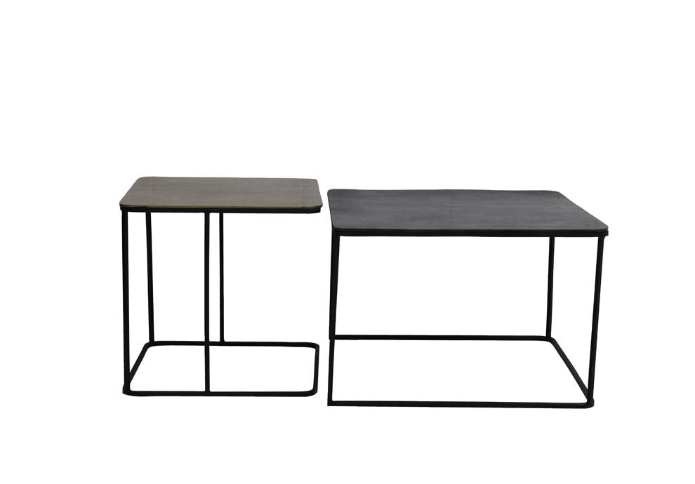 Light & Living Bijzettafel 'Lebu' Set van 2 stuks, kleur Antiek Koper