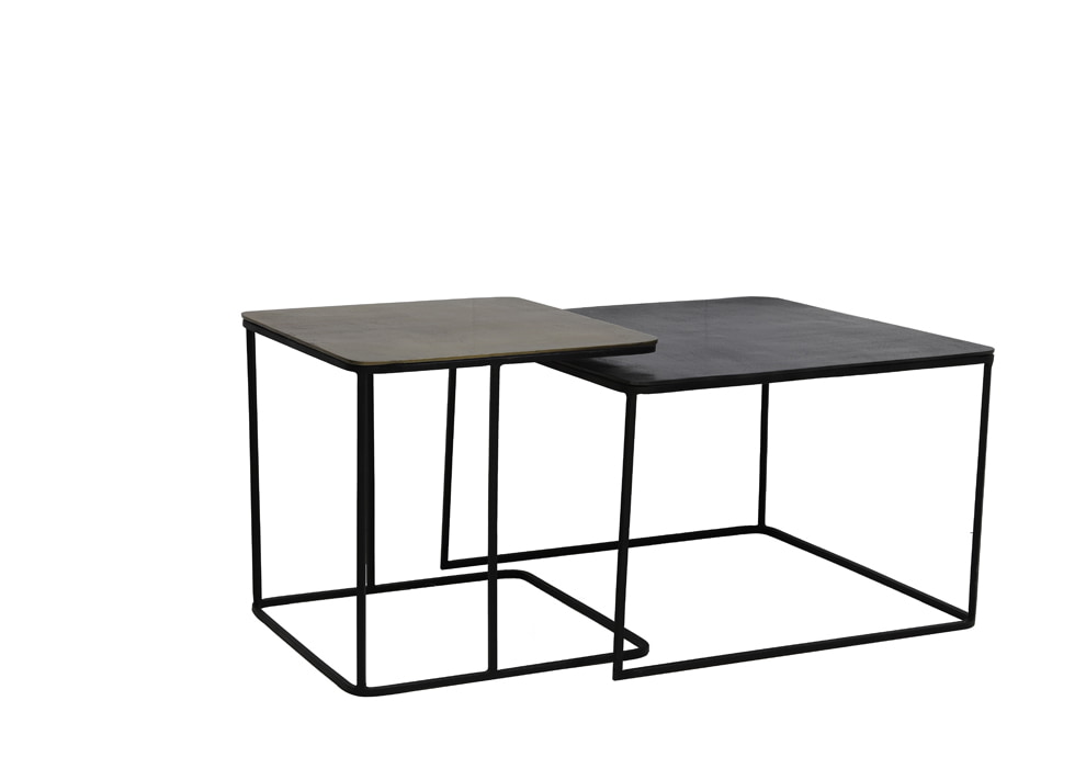Light & Living Bijzettafel 'Lebu' Set van 2 stuks, kleur Antiek Koper