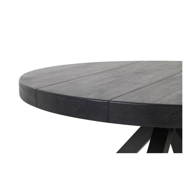 Light & Living Eettafel 'Muden', 140cm, kleur mat zwart