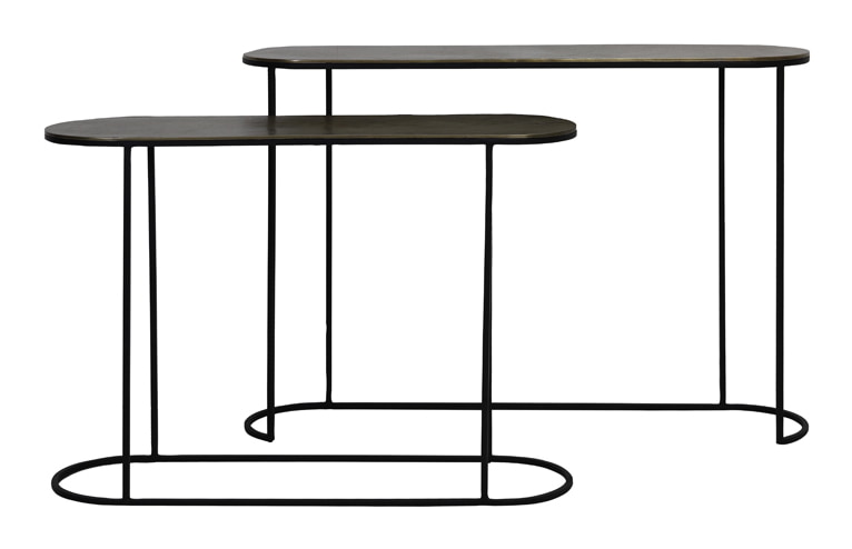 Light & Living Sidetable 'Bocov' Set van 2 stuks, kleur Antiek Brons
